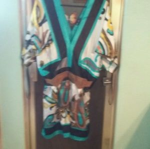 AVA DEE TOP, blues, whites, browns, turquoise